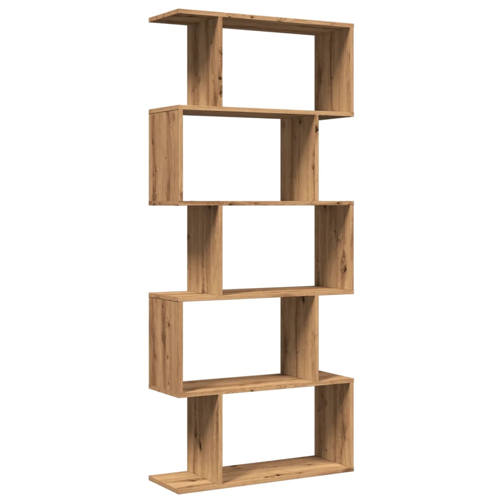 Kamerscherm / Boekenkast 5-Laags 70X24X Hout Artisanaal 161 cm artisanaal eikenkleurig