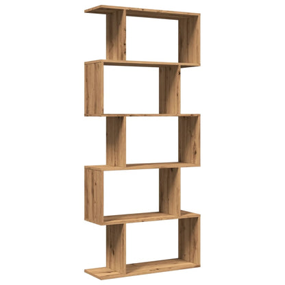 Kamerscherm / Boekenkast 5-Laags 70X24X Hout Artisanaal 161 cm artisanaal eikenkleurig
