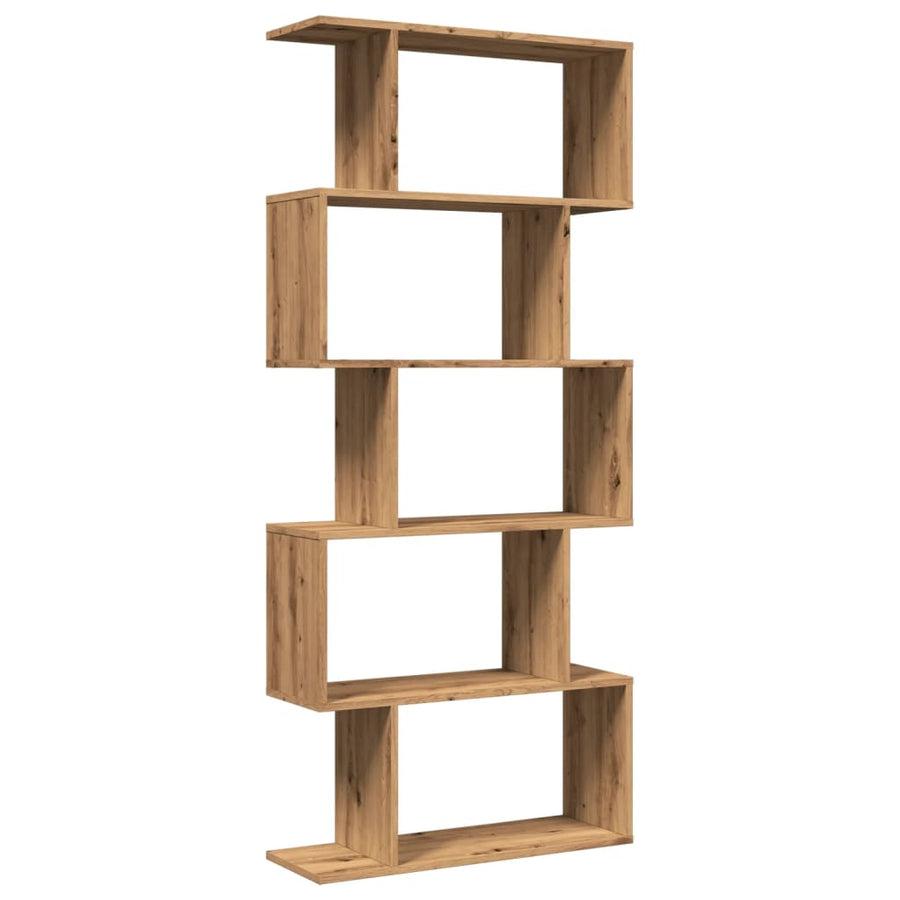 Kamerscherm / Boekenkast 5-Laags 70X24X Hout Artisanaal 161 cm artisanaal eikenkleurig