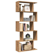 Boekenkast kamerscherm 70x24x161 cm hout eikenkleur