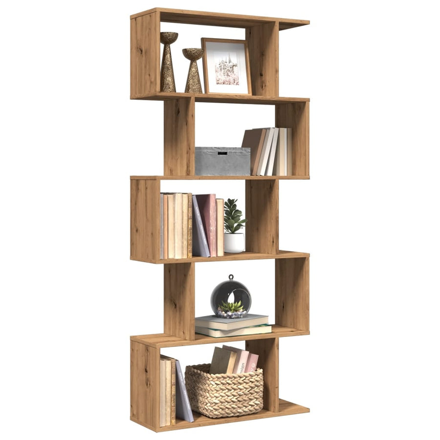 Kamerscherm / Boekenkast 5-Laags 70X24X Hout Artisanaal 161 cm artisanaal eikenkleurig