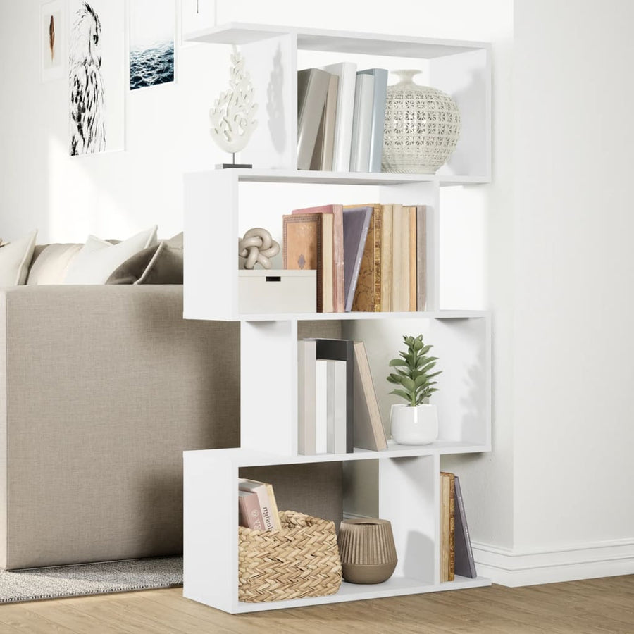 Kamerscherm / boekenkast 4-laags 70x24x129 cm bewerkt hout wit