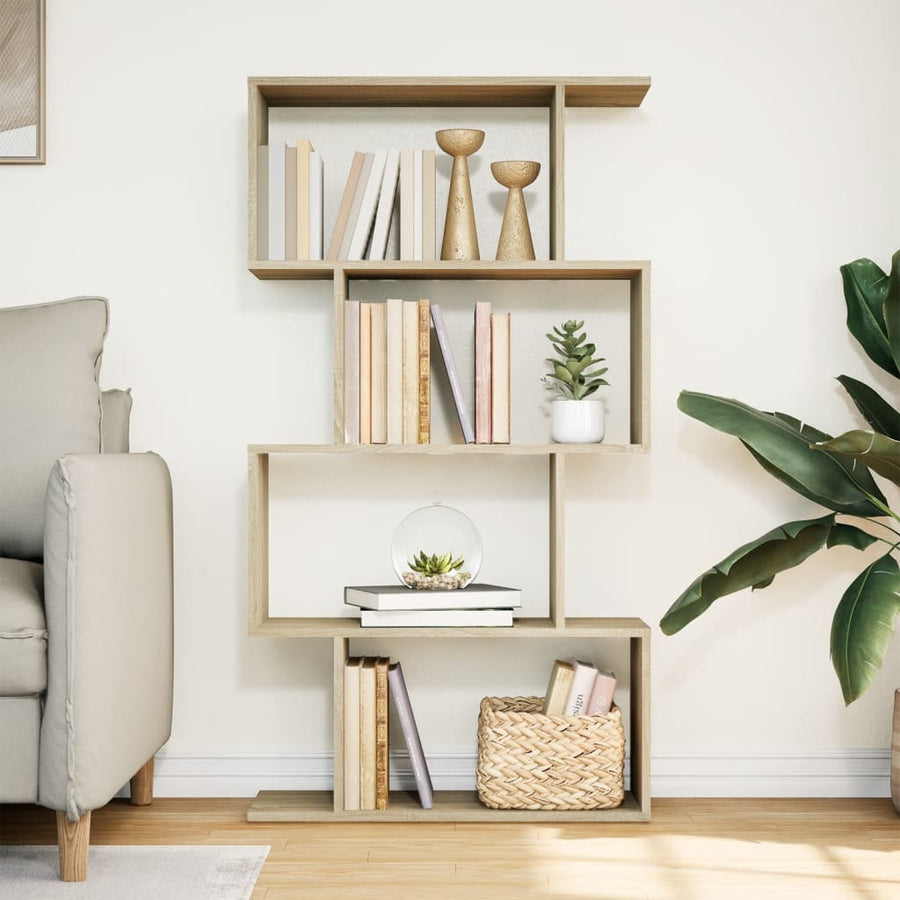 Kamerscherm / boekenkast 4-laags 70x24x129 cm hout sonoma eiken