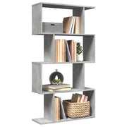 Boekenkast kamerscherm 70x24x129 cm betongrijs bewerkt hout