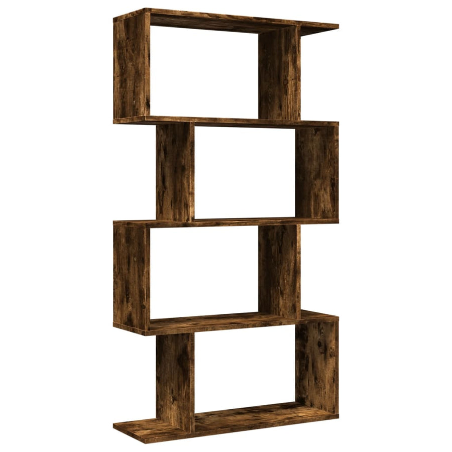 Kamerscherm / boekenkast 4-laags 70x24x129 cm hout gerookt eik