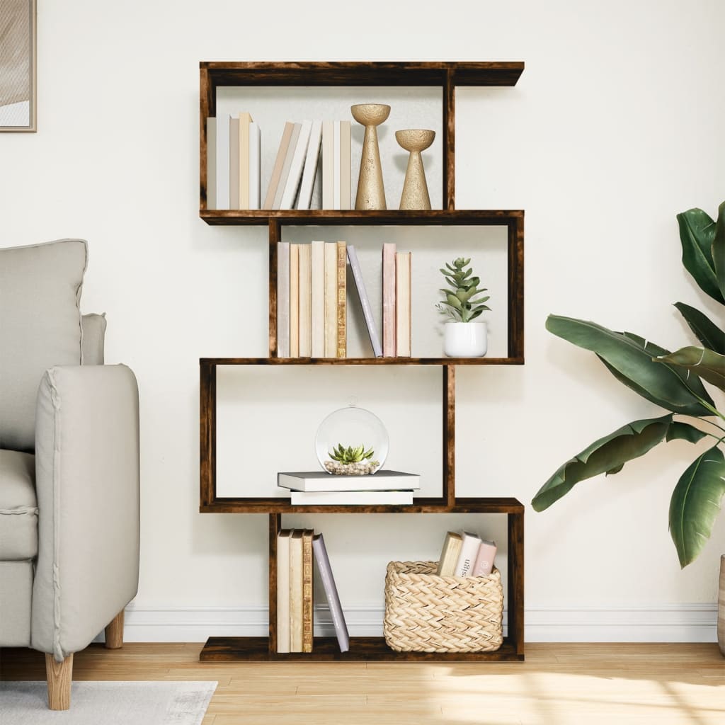 Kamerscherm / boekenkast 4-laags 70x24x129 cm hout gerookt eik