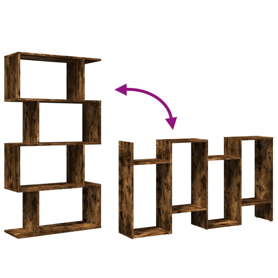 Kamerscherm / boekenkast 4-laags 70x24x129 cm hout gerookt eik