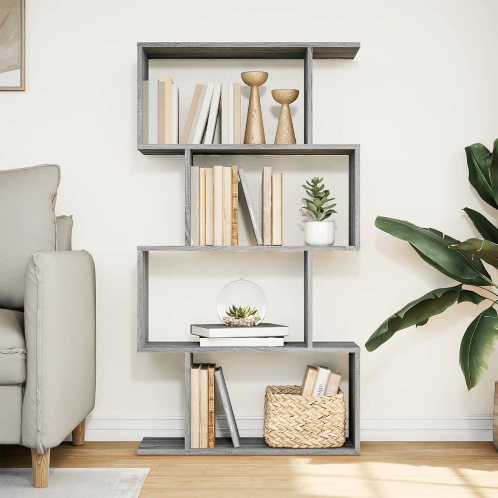 Kamerscherm / boekenkast 4-laags 70x24x129 cm hout grijs sonoma