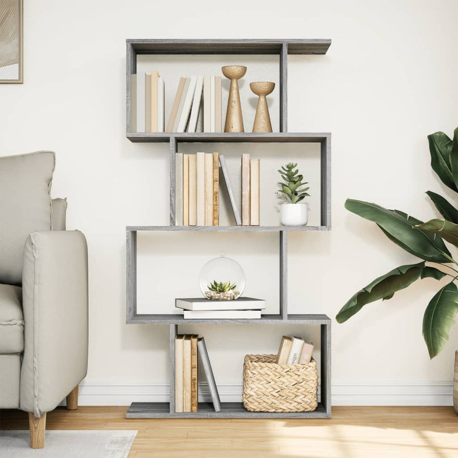 Kamerscherm / boekenkast 4-laags 70x24x129 cm hout grijs sonoma