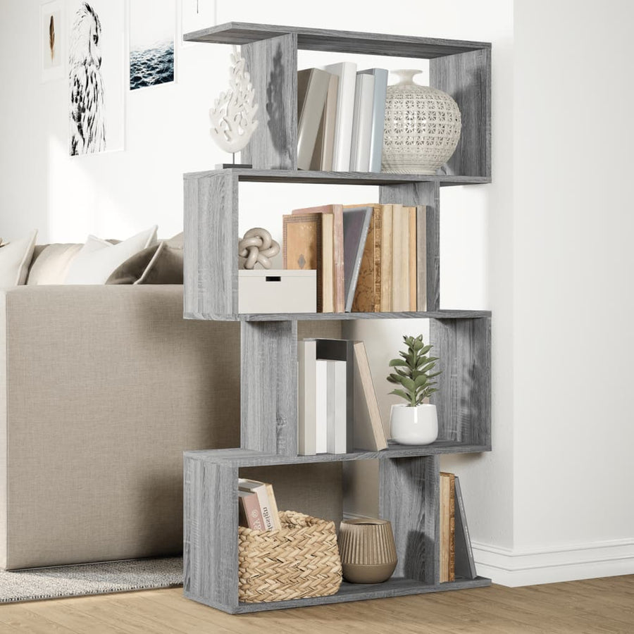 Kamerscherm / boekenkast 4-laags 70x24x129 cm hout grijs sonoma