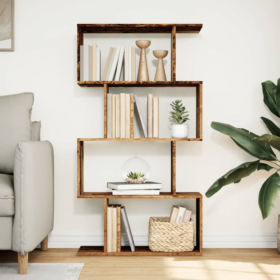 Kamerscherm / boekenkast 4-laags 70x24x129 cm hout oud hout