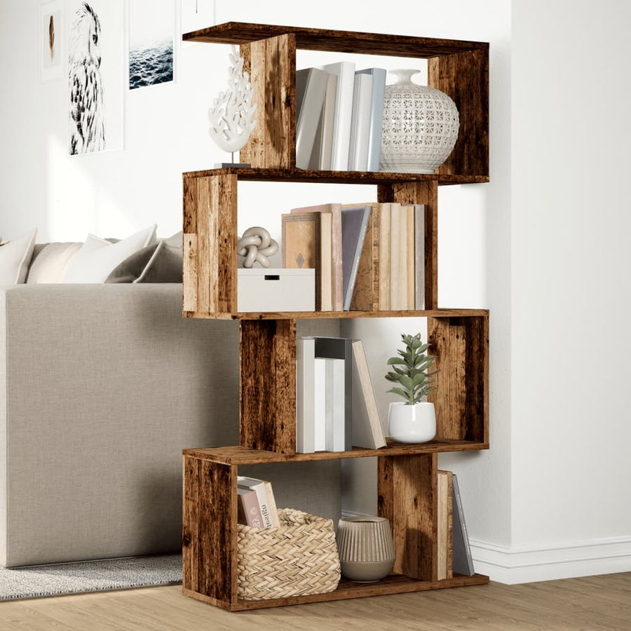 Kamerscherm / boekenkast 4-laags 70x24x129 cm hout oud hout