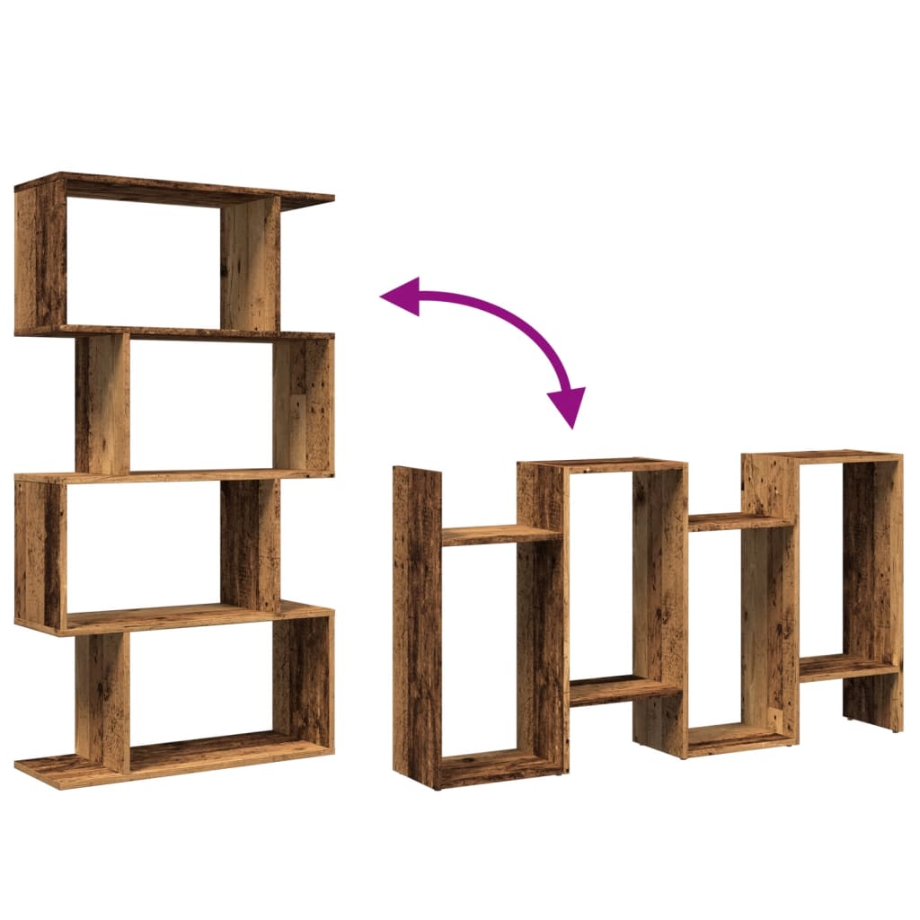 Kamerscherm / boekenkast 4-laags 70x24x129 cm hout oud hout