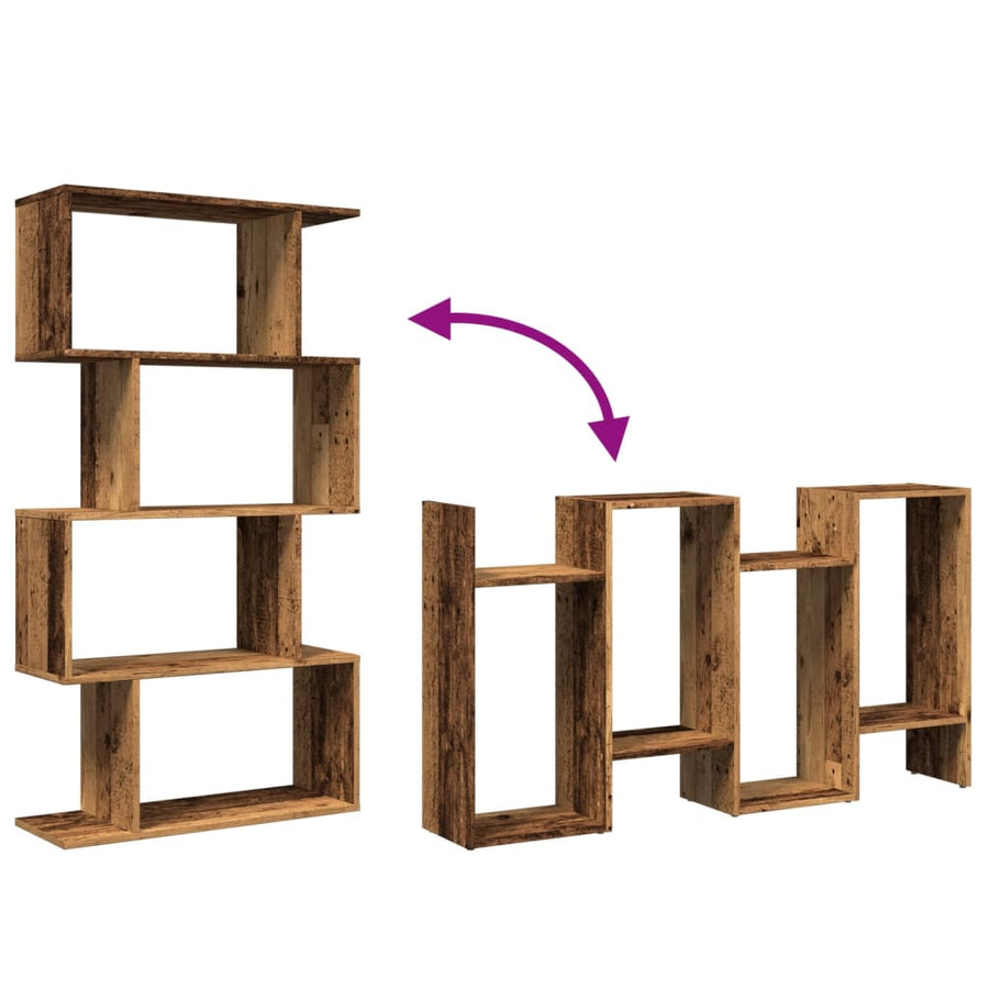 Kamerscherm / boekenkast 4-laags 70x24x129 cm hout oud hout