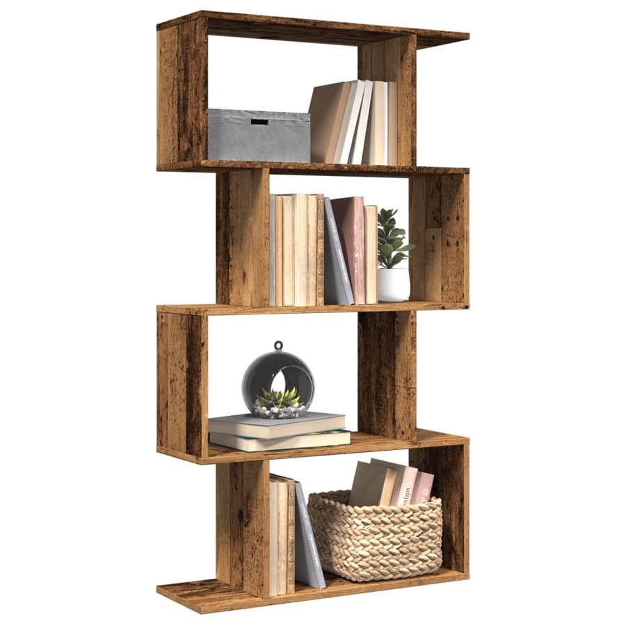 Kamerscherm / boekenkast 4-laags 70x24x129 cm hout oud hout