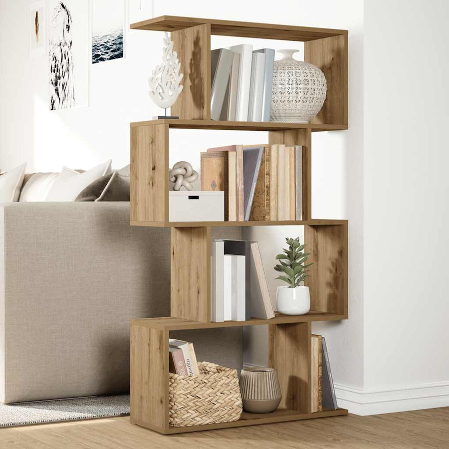 Kamerscherm / boekenkast 4-laags 70x24x129 cm hout artisanaal