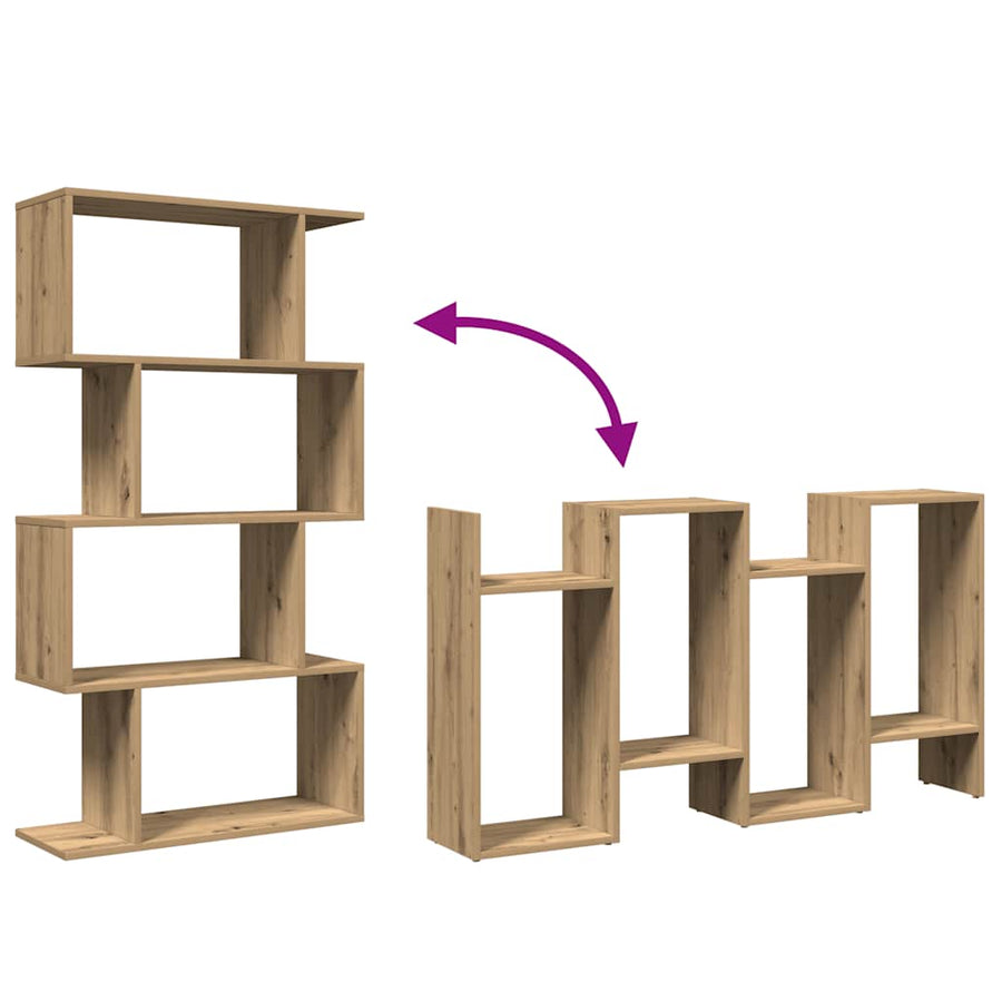 Kamerscherm / boekenkast 4-laags 70x24x129 cm hout artisanaal
