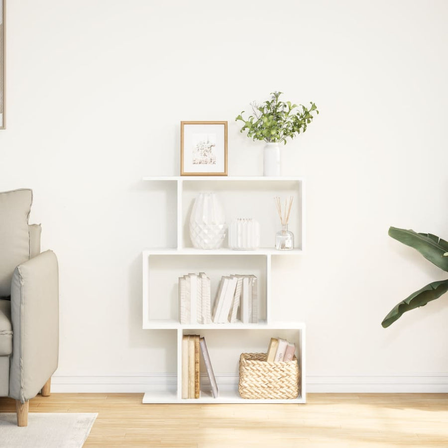 Kamerscherm / boekenkast 3-laags 70x24x97 cm bewerkt hout wit