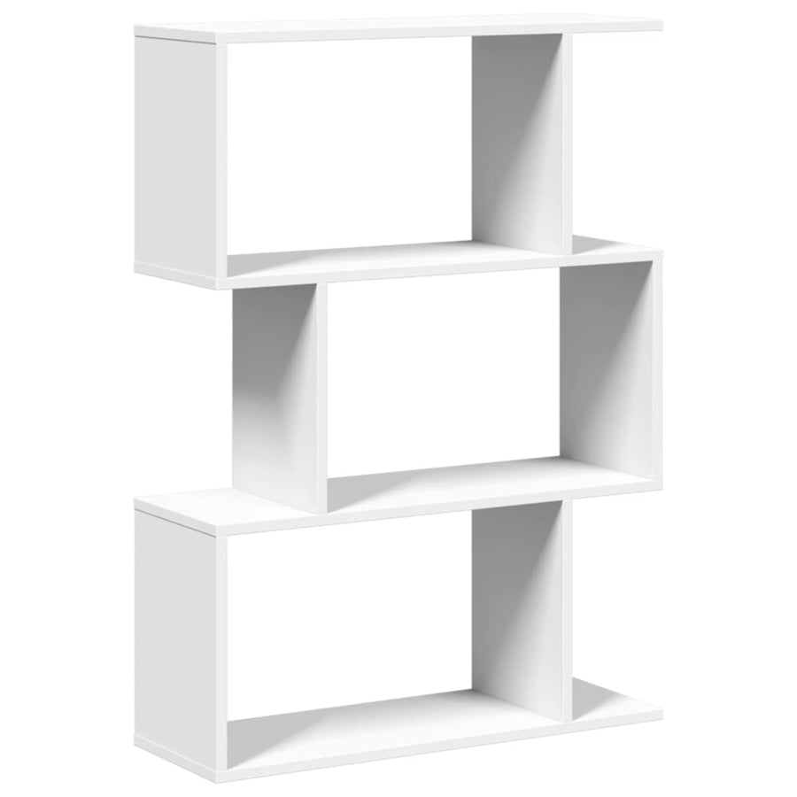 Kamerscherm / boekenkast 3-laags 70x24x97 cm bewerkt hout wit