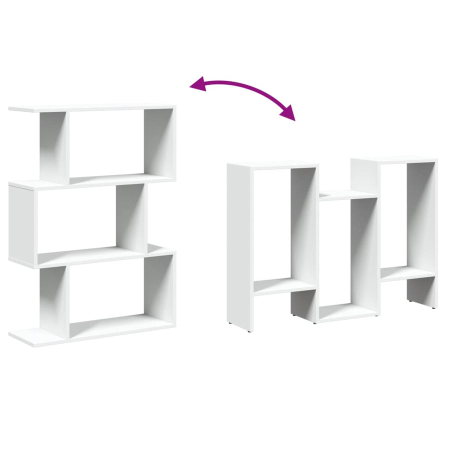 Kamerscherm / boekenkast 3-laags 70x24x97 cm bewerkt hout wit