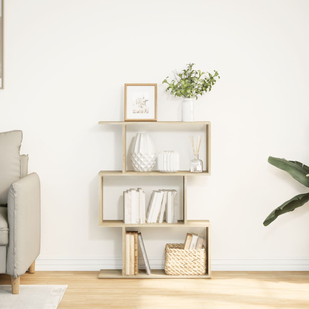 Kamerscherm / boekenkast 3-laags 70x24x97 cm hout sonoma eiken
