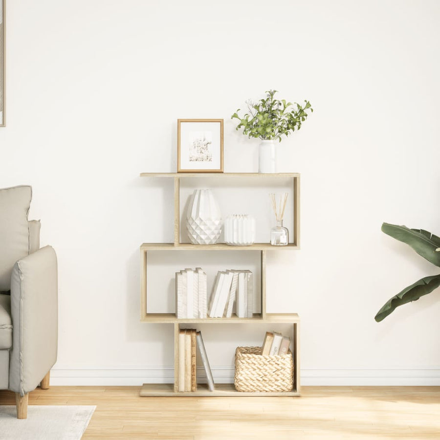 Kamerscherm / boekenkast 3-laags 70x24x97 cm hout sonoma eiken