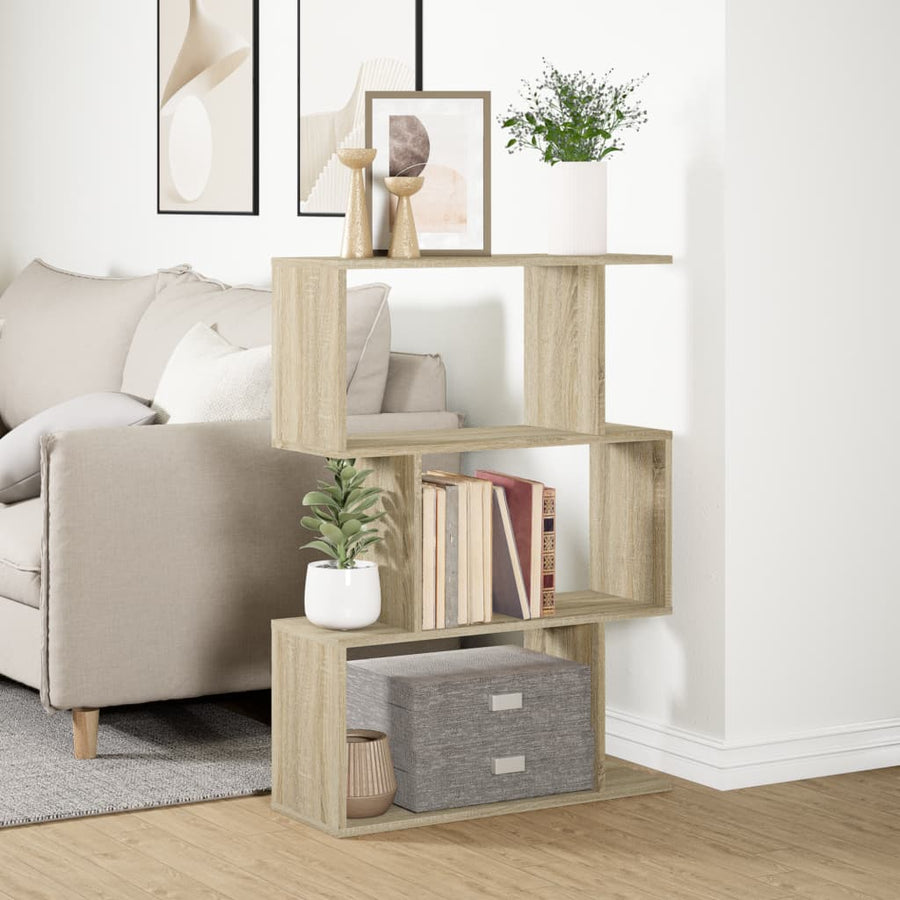 Kamerscherm / boekenkast 3-laags 70x24x97 cm hout sonoma eiken