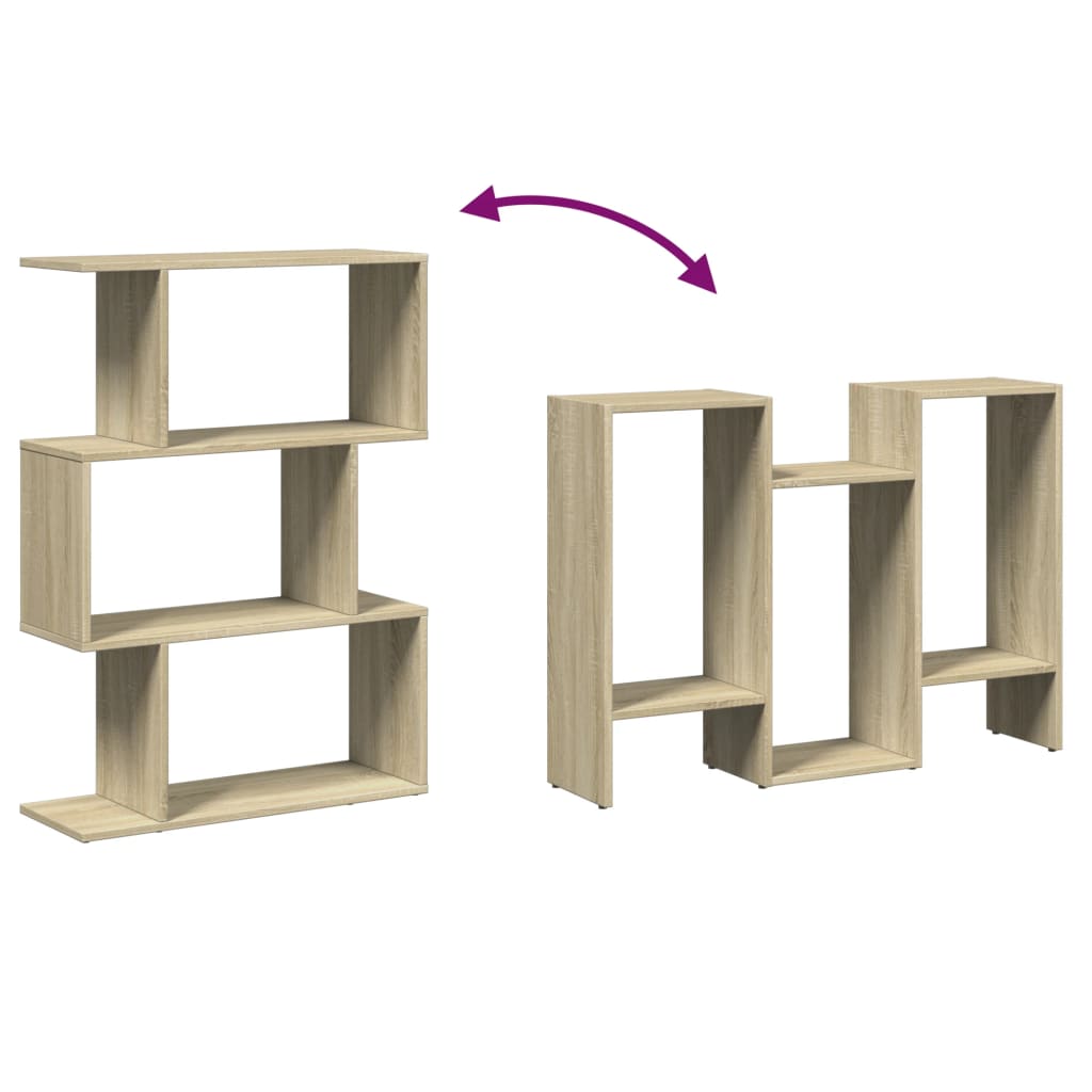 Kamerscherm / boekenkast 3-laags 70x24x97 cm hout sonoma eiken