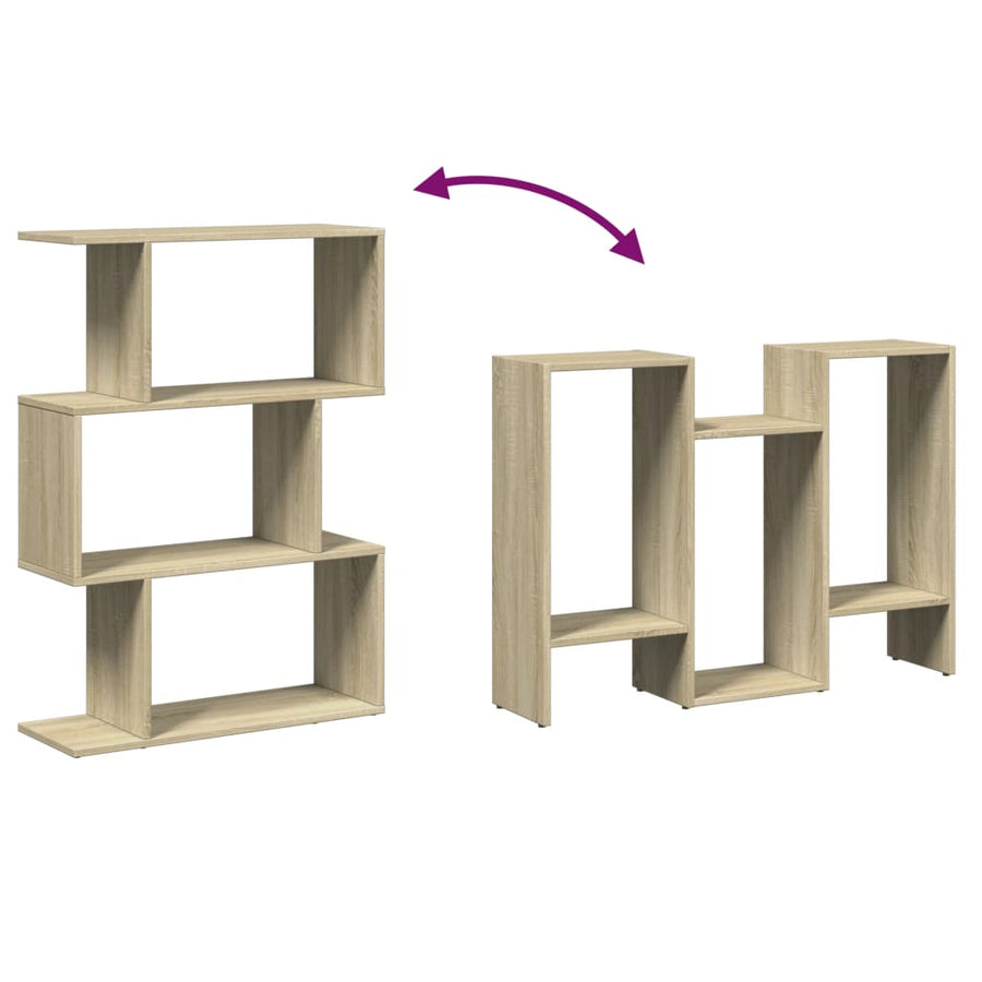 Kamerscherm / boekenkast 3-laags 70x24x97 cm hout sonoma eiken