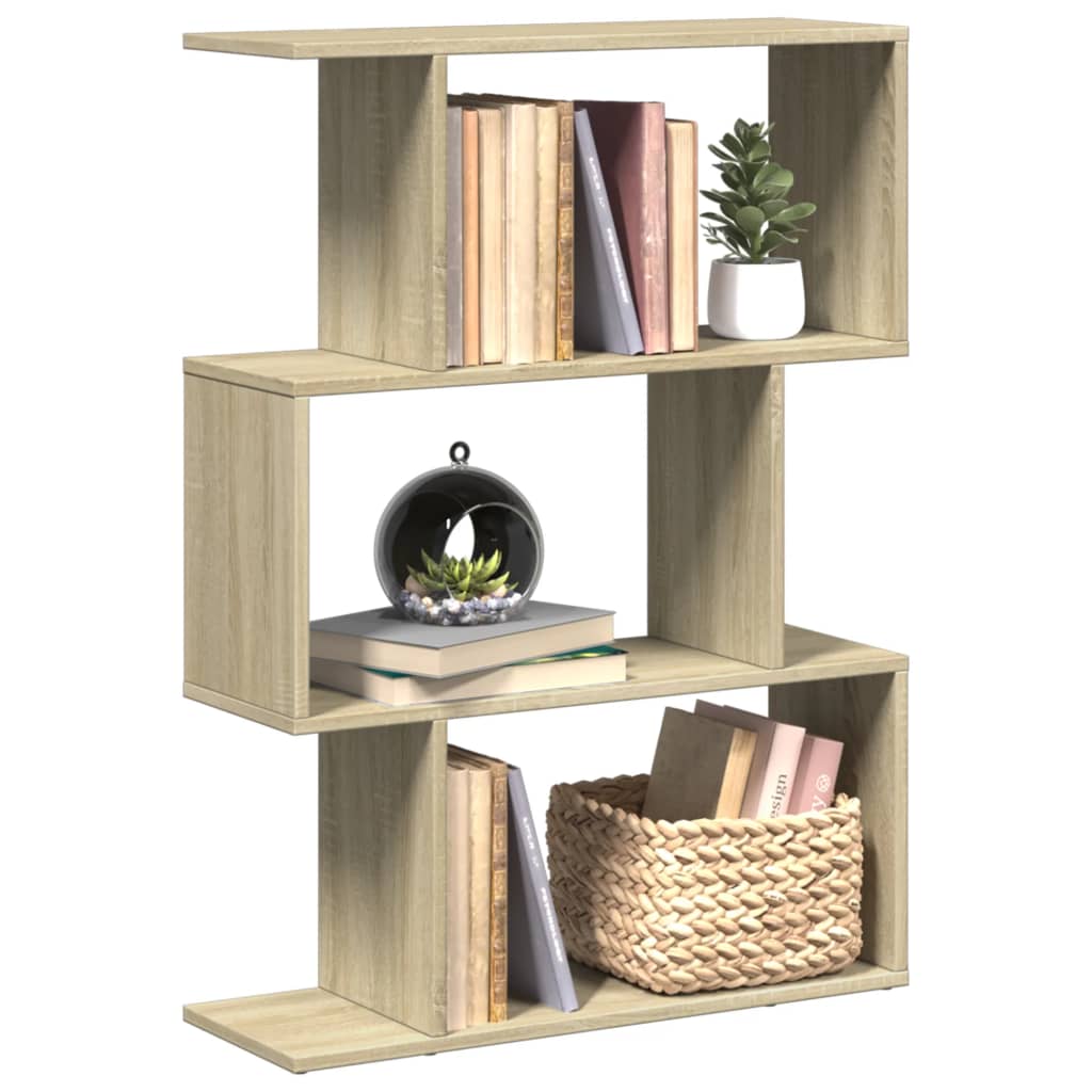 Kamerscherm / boekenkast 3-laags 70x24x97 cm hout sonoma eiken