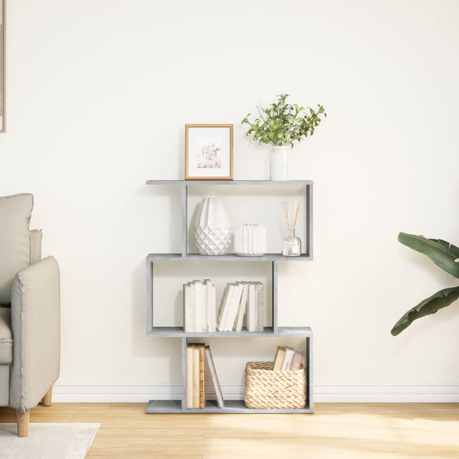 Kamerscherm / boekenkast 3-laags 70x24x97 cm hout betongrijs