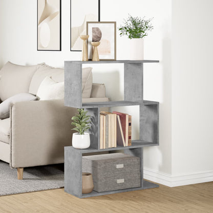 Kamerscherm / boekenkast 3-laags 70x24x97 cm hout betongrijs