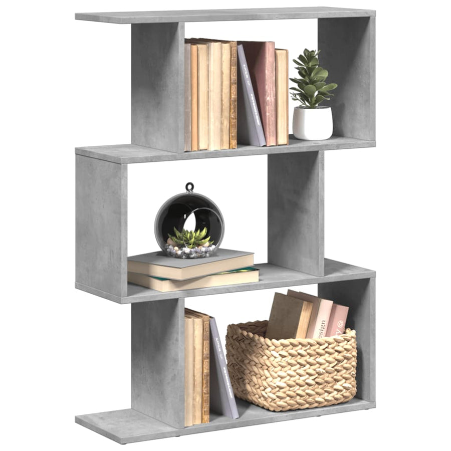 Kamerscherm / boekenkast 3-laags 70x24x97 cm hout betongrijs