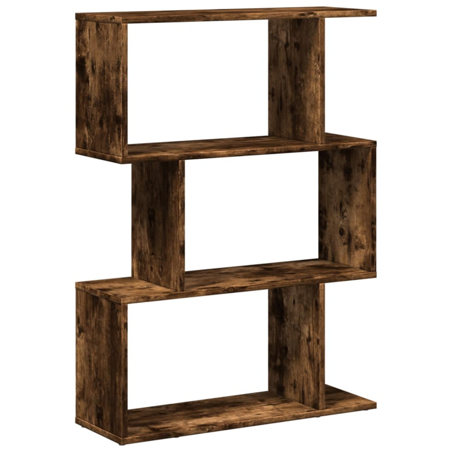 Kamerscherm / boekenkast 3-laags 70x24x97 cm hout gerookt eik
