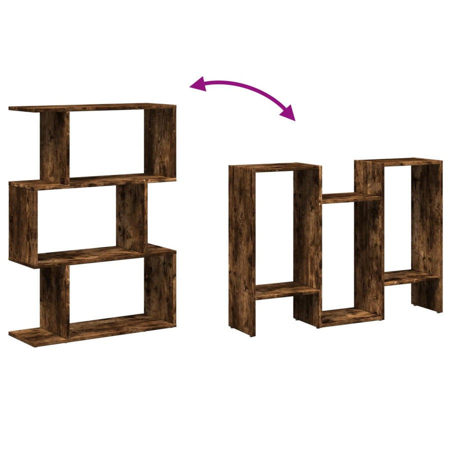 Kamerscherm / boekenkast 3-laags 70x24x97 cm hout gerookt eik