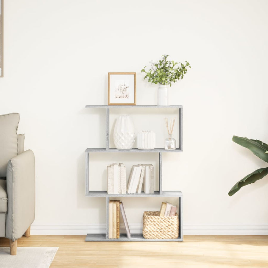 Kamerscherm / boekenkast 3-laags 70x24x97 cm hout grijs sonoma