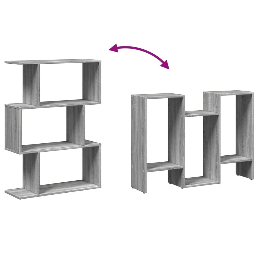 Kamerscherm / boekenkast 3-laags 70x24x97 cm hout grijs sonoma