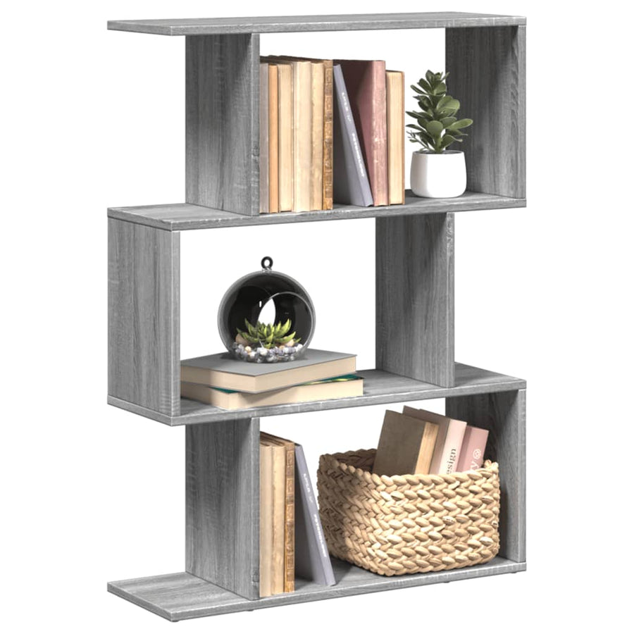 Kamerscherm / boekenkast 3-laags 70x24x97 cm hout grijs sonoma