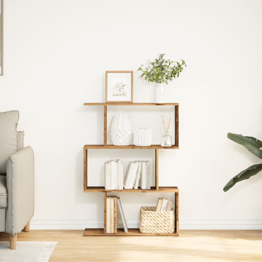 Kamerscherm / boekenkast 3-laags 70x24x97 cm hout oud hout