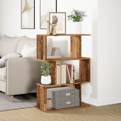 Kamerscherm / boekenkast 3-laags 70x24x97 cm hout oud hout