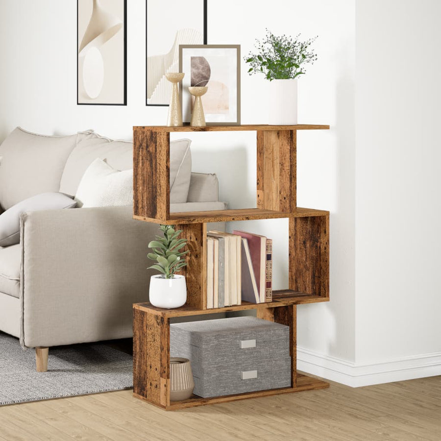 Kamerscherm / boekenkast 3-laags 70x24x97 cm hout oud hout