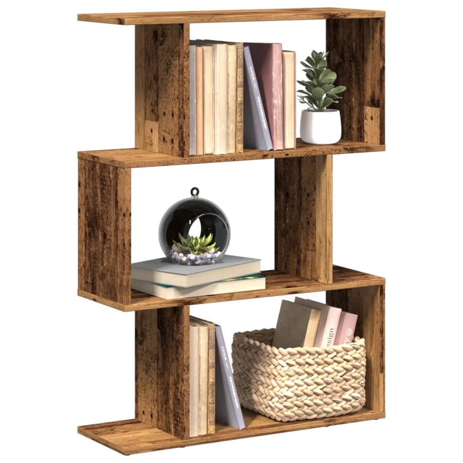 Kamerscherm / boekenkast 3-laags 70x24x97 cm hout oud hout