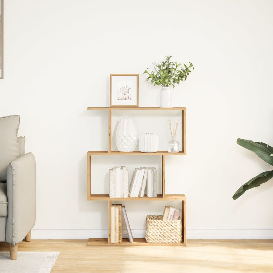 Kamerscherm / boekenkast 3-laags 70x24x97 cm hout artisanaal