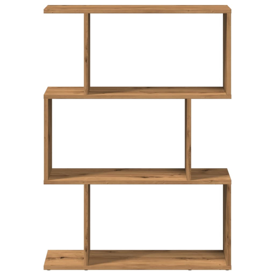 Kamerscherm / boekenkast 3-laags 70x24x97 cm hout artisanaal