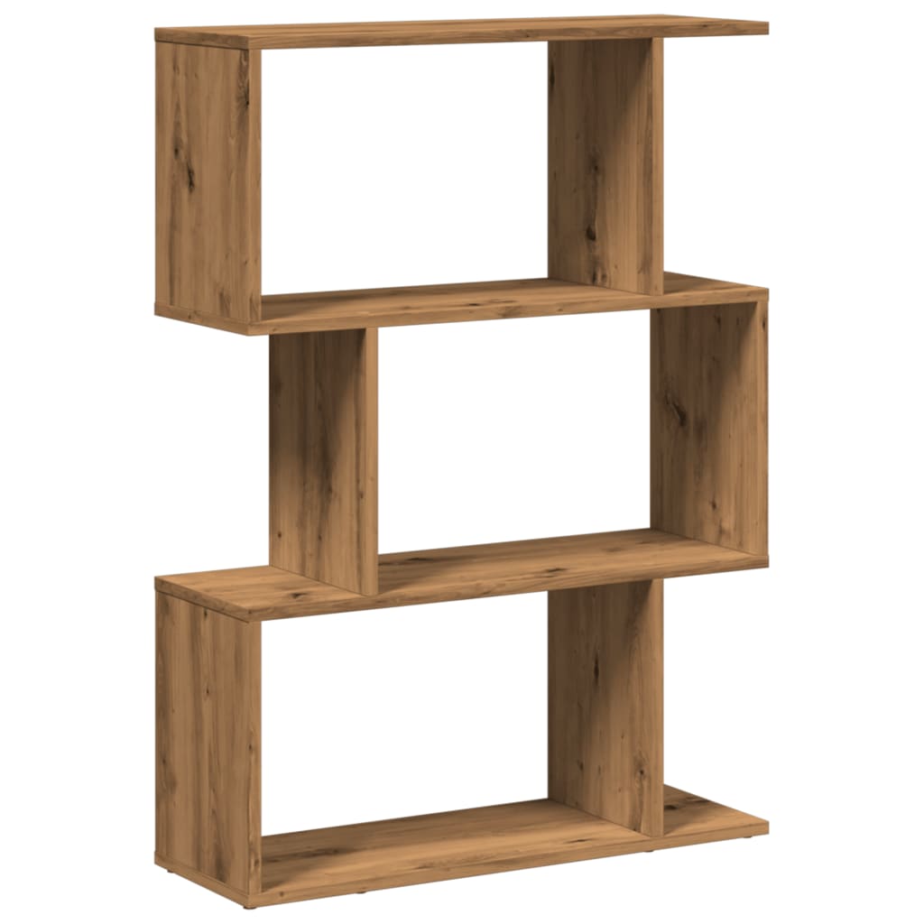 Kamerscherm / boekenkast 3-laags 70x24x97 cm hout artisanaal