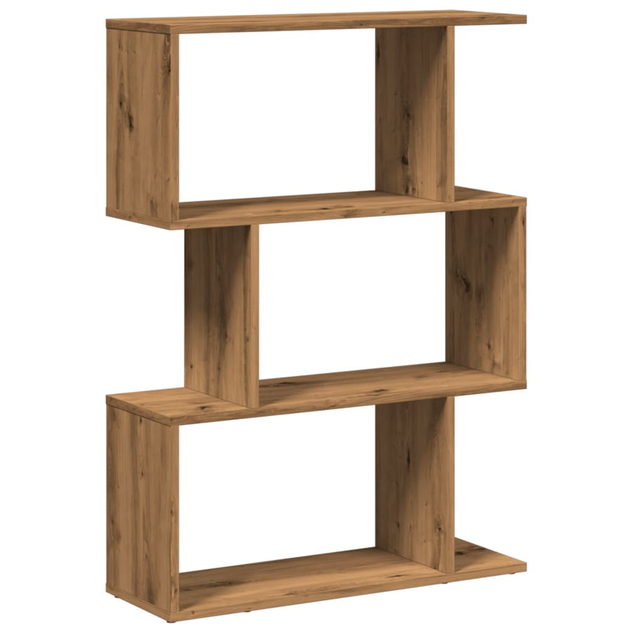 Kamerscherm / boekenkast 3-laags 70x24x97 cm hout artisanaal