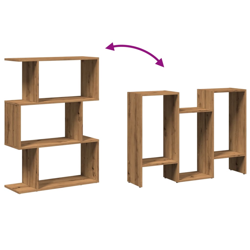 Kamerscherm / boekenkast 3-laags 70x24x97 cm hout artisanaal