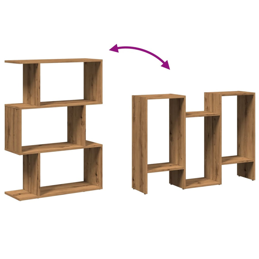 Kamerscherm / boekenkast 3-laags 70x24x97 cm hout artisanaal