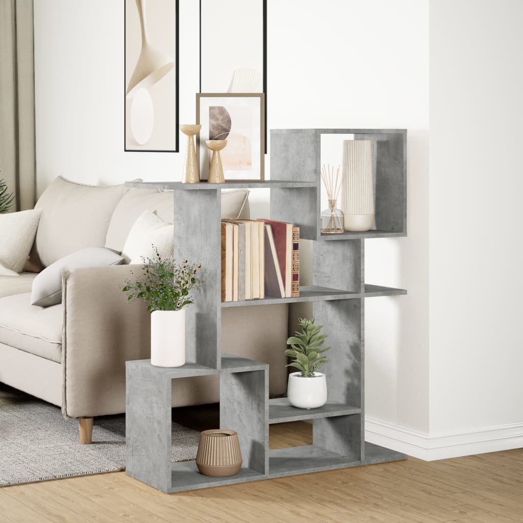 Kamerscherm / boekenkast 92x29x112 cm hout betongrijs