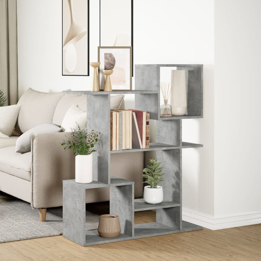 Kamerscherm / boekenkast 92x29x112 cm hout betongrijs